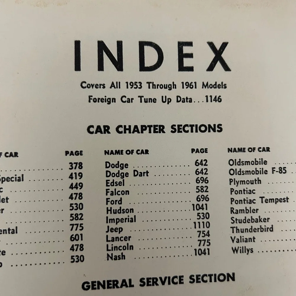 1961 MOTOR'S‎ Auto Repair Manual 24th Edition Vintage Car Automotive Guide